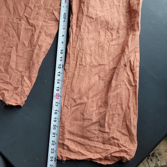 Cropped Wide Leg 100% Linen trousers Indie Brand Len OK - Picture 9 of 9